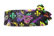 Mardi Gras Jacquard Masks and Fleur de lis Cummerbund and Bowtie