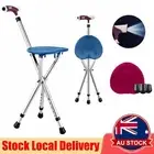 Elderly Senior Disability Walking Stick Tripod Folding Cane Seat Mobility Aid