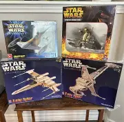 Star Wars AMT 4 Model Kits X-wing Gold, Bwing Gold, Naboo Fighter Corp Alliance