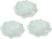 [Generic] Necklace Flower Pendant Grade A Jade Natual Type A Stone Jade Burma Jadeite Carving Pendant Bracelet Charm Animal Charm, 3Pcs (Color : 3pcs)