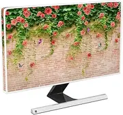 Baocicco Waterproof Computer Monitor Dust Cover 22, 23, 24, 25 Inch Dust Proof Monitor Covers for Computer Screen Anti-Static LCD-Silky HD Panel Dust Protective Sleeve,Floral Brick Wall