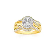 9ct Gold Diamond Cluster Wrap Ring