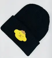 Pompompurin Embroidered Beanie Hat - Black Kawaii Gift