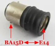 50pcs BA15D Male to E14 Female Socket Base LED Halogen Light Bulb Lamp Adapter