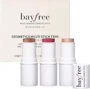 bayfree 3 PCS Makeup Cream Contour Stick Set, Highlighter, Bronzer & Blush Stick Trio for Face, Long Lasting, Natural Face Contour, Dewy & Matte Finish, Suitable for All Skin