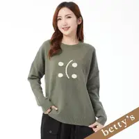 在飛比找momo購物網優惠-【betty’s 貝蒂思】四葉點點針織毛衣(綠色)
