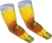 [FHEDVBN] Sunflowers Arm Sleeves Compression Arm Covers for Men Women Outdoor Sun Sleeves Cooling Sports Sleeve, Black