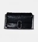 Marc Jacobs The Sequin J Marc Shoulder/ Crossbody Mini Bag, Chain/Leather, Black