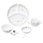 OGISO Peter Rabbit Natural Garden 4 Piece Reinforced Porcelain Tableware & Spoon