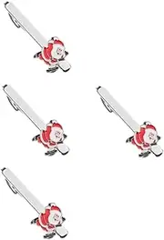 [WRITWAA] Christmas Tie Clip Christmas Attire Christmas Spirit Men's Tie Clip Christmas Necktie Clip Tie Clips for Men Mens Tie Clip Silver Tie Clips Decorative Tie Clip for Wedding Alloy