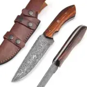 Fixed Blade Knife With Leather Sheath Full Tang Blade outdoor Camping Hunting AU
