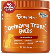 Zesty Paws Cranberry for Dogs - Ut Incontinence Support + Immune Health Dog Antioxidant - Urinary Tract UTI & Kidney + Bladder Support - D-Mannose + Organic Marshmallow & Licorice - 90 Chew Treats