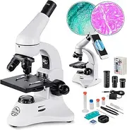 100X-2000X Microscope for Adults, Professional Biological Optical Microscopes with Prepared Slides School Home Lab Education Gifts for Kids Students Beginners