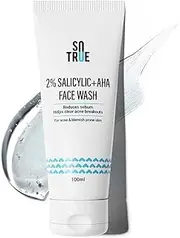 Sotrue 2% Salicylic Acid Face Wash, Aha For Acne And Pimple, 100ml For Clean, Clear And Glowing Skin Reduces Acne, Excess Oil, Pimples All Skin Types
