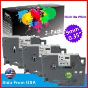 3 PK TZe211 TZe-221 Label Tape Used for P-touch PTD210 PTH100(Black on White)