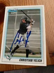 Christian yelich Auto Autographed Signed Rookie Bowman 2010 BDPP78 Marlins brewe