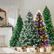 Santaco LED Christmas Tree Slim Snowy Fibre Optic Lights 1.5M 1.8M 2.1M 2.4M