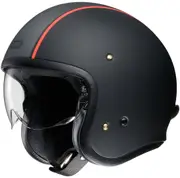 Shoei J.O Carburettor Jet Helmet, black-red, Size S for Men Black Red