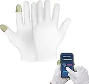 White Cotton Gloves | Breathable White Cotton Gloves for Art Handling | Cotton Inspection Gloves Support Touch Screen for Dry Hands Wynott