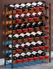 Wine Rack 36 Bottle, 6-Tier Wine Racks Free Standing Floor Shelf, High-Capacity