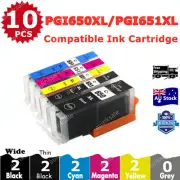 10X Non-OEM CLI 651 XL PGI 650 Ink Cartridge for Canon IP7260 MX726 MX926 MG6360