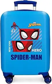 [Marvel] Spiderman Hero Cabin Suitcase Blue, 33 x 50 x 20 cm, Hard ABS, Combination Lock, 4 Double Wheels, 28.4L, 2 kg, Blue, Kids Suitcase