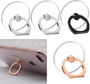 (2Silver+1Black+1Rose Gold) Cell Phone Ring Holder Stand Transparent Finger Grip Loop,Mount 360 Degree Rotation and 180 °Flip Phone Kickstand,Compatible with Universal Smart Phones,Tablet and Case