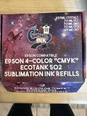 EPSON-4- Color CMYK ECOTANK 502 SUBLIMATION INK REFILLS