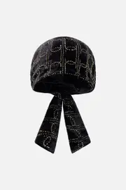 VELVET HEADSCARF SOLID BLACK