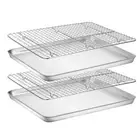 Stainless Steel Toaster Oven Tray Baking Pan with Cooling Rack Set CookiesSheet*
