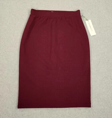 Liz Claiborne Pencil Skirt Size XS Maroon Wine Red NWT Knee Length Pull On