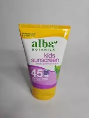 Alba Botanica Kids Sunscreen Lotion SPF 45 Tropical Fruit 4 Oz ***EXP