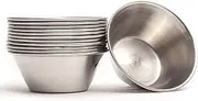 ehomeA2Z Ramekin Stainless Steel Condiment Sauce Cups Au Jus Commercial Grade (12, 1.5 oz)