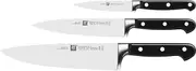 ZWILLING Knife Set, 3 pcs., Paring Knife, Slicing Knife, Chef's Knife, Special Stainless Steel/Plastic Handle, Professional S, Silver/Black, 25 x 5 x 5 cm