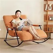 CADYNN Living Room Double Rocking Chair with Soft Cushion,Comfortable Bedroom Rocking Chair with Side Pockets,Modern Garden Lounger with Armrests, Adjustable Angle