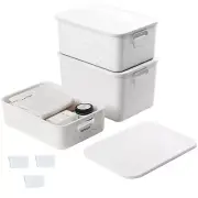 Large White Storage Baskets with Snap Lid, Extremely Durable, Storage Baskets...