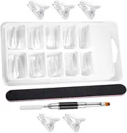 BIUDECO Manicure Extension Nail Mold Tool Set Sanding Strip and Crystal Clips for Nail Art Enthusiasts and Professionals