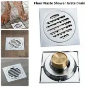 NEW Tile Insert Floor Waste Shower Grate Drain Brass Bathroom Shower Kitchen A+