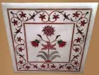 16'' white Marble Coffee Table Top Gemstone Inlay design Work Sofa Side Table