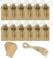 50pcs Key Bottle Openers Skeleton Bottle Opener Vintage Skeleton Key Bottle Opener Wedding Favors Key Bottle Opener Rustic Decoration with Tag Card for Wedding Festival Party (50Pcs A)