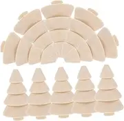 LALAFINA Unfinished Wooden Christmas Trees 10pcs Home Decor Mini Christmas Tree Set DIY Blank Wood Trees