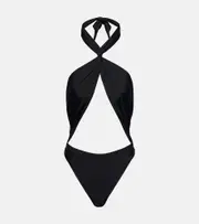 [Jade Swim] Jade Swim Apex halterneck cutout swimsuit AU 14 black