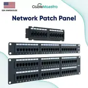 Patch Panel UTP 12/24/48 Port CAT6/5 RJ45 110 Network Surface Wall Mount Bracket