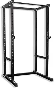 Body Iron CX44 Compact Power Rack - Heavy-Duty Home Gym Power Cage for Weightlifting and Strength Training, Adjustable J-Hooks and Safety Bars, Space-Saving Design, Ideal for Squats, Bench Press, and Pull-Ups, Black"