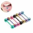 Tounge 7 Body Bars PCS Steel Piercing Bar Rings Tongue Colorful Jewelry
