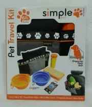 SIMPLE PET TRAVEL KIT 6 PC-2X COLLAPSIBLE BOWL,POOP POUCH CADDY,H20 BOTTLE,TOWEL