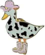 [NewZenro] Cute Cartoon Cowboy Duck Brooch Pin For Women Girls Boy Funny Novelty Animal Cowgirls Hat Boots Lapel Enamel Pins Kawaii Corsage Clips Badges Button Jewelry Gifts For Backpacks Clothing Bags Hats,
