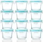 [12-Pack, 5Oz] Mini Glass Food Storage Containers, Small Glass Jars with Locking