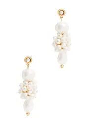Eliou Demi Cluster Pearl Drop Earrings, Drop Earrings, Pearl - One Size One Size
