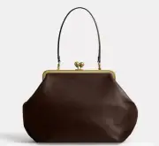 NEW IN BOX Coach Large Oversized Kisslock Frame Bag/Coin Purse BROWN